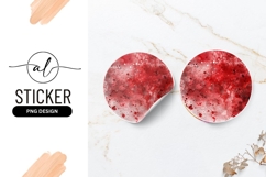 Abstract red splash round sticker png design Product Image 1