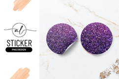 Purple glitter round sticker png design Product Image 1