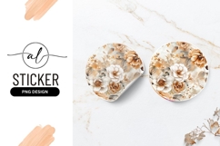 Elegant floral round sticker png design Product Image 1
