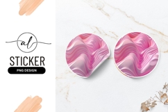 Abstract Pink Wavy Round Sticker Png Background Product Image 1