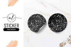 Abstract black and white round sticker png design Product Image 1