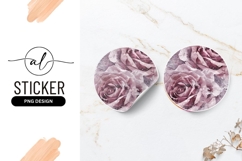 Elegant purple roses round sticker png design Product Image 1