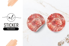 Round sticker with delicate floral design Product Image 1