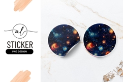 Swirling Galaxy Round Sticker Png Design Product Image 1