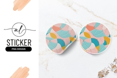 Abstract Pastel Pattern Round Sticker Png Product Image 1