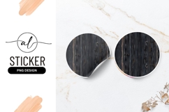 Dark Wooden Planks Round Sticker Png Texture Product Image 1