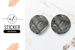 Cracked Rock Texture Round Sticker Png For Design Product Image 1