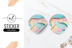 Abstract Pastel Circular Design Round Sticker Png Product Image 1