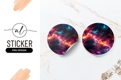 Abstract Nebulae Space Cloud Digital Art Round Sticker Png Product Image 1