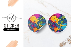 Colorful Paint Splatter Abstract Round Sticker Png Product Image 1