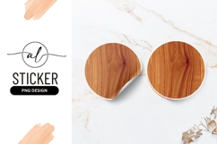 Wooden Texture Round Sticker Png Design Product Image 1
