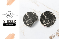 Black Marble Texture In A Circle Round Sticker Png Product Image 1