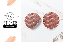 Pink Waves Sparkling Texture Round Sticker Png Product Image 1