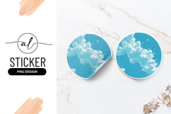 Blue Background With White Paint Splash Round Sticker Png Product Image 1
