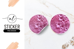 Pink Abstract Organic Round Shape Png Round Sticker Product Image 1