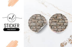 Stone Wall Texture Round Sticker Png Design Product Image 1