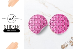 Pink Octagon Tile Pattern Round Sticker Png magenta Product Image 1