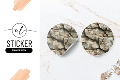 Textured Stone Wall Section in a Round Sticker Png Product Image 1