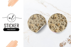 Beige Stone Wall Texture Inside Round Sticker Png brown Product Image 1