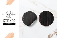 Round Sticker Png of Dark Burnt Wood Grain Texture Product Image 1