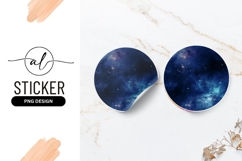 Round Sticker Png of Cosmic Nebula with Stars in Shades Product Image 1