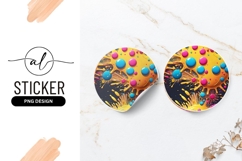 Colorful Abstract Splatter with Blue and Pink Spheres Product Image 1