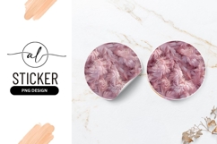 Close-up of Soft Pink Feathers in a Round Sticker Png Product Image 1