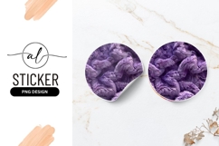 Soft Purple Faux Fur Texture Round Sticker Png violet Product Image 1