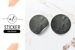Cracked Metallic Surface Round Sticker Png Texture Product Image 1