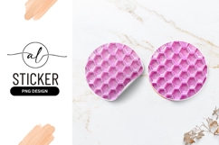 Pink Hexagon Pattern Inside Round Sticker Png geometric Product Image 1