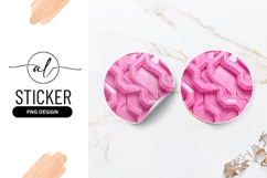 Pink Geometric Abstract Pattern Round Sticker Png image Product Image 1