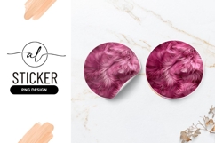 Pink Feathers Texture Inside Round Sticker Png magenta Product Image 1