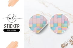 Pastel Geometric Pattern Round Sticker Png Product Image 1