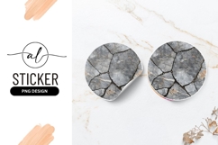 Gray Cracked Stone Texture Round Sticker Png circle Product Image 1