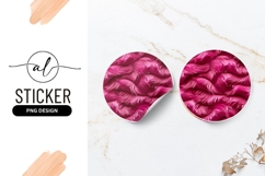 Pink Feather Texture Round Sticker Png on White Background Product Image 1