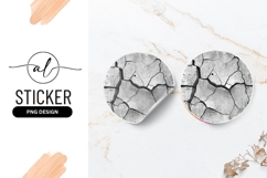 Cracked Concrete Texture Round Sticker Png Product Image 1