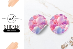 Pink And Purple Spheres Round Sticker Png Product Image 1