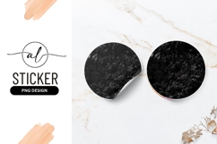 Black Fur Texture Round Sticker Png Product Image 1