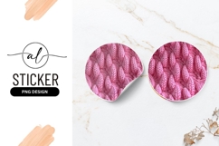 Pink Knitted Texture Abstract Round Sticker Png Product Image 1