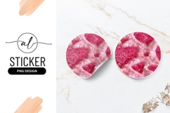 Pink And Red Furry Hearts Round Sticker Product Image 1