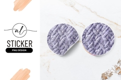 Lavender Interwoven Fabric Texture Round Sticker Png Product Image 1