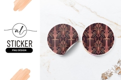 Art Deco Pattern Illustration Round Sticker Png Product Image 1