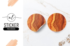 Circular Wood Grain Abstract Texture Round Sticker Png Product Image 1
