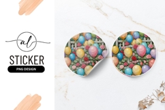 Colorful Balloons And Roses Garden Party Round Sticker Png Product Image 1