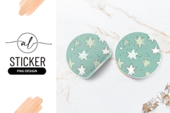 Starry Sky Hand Drawn Round Sticker Png Product Image 1
