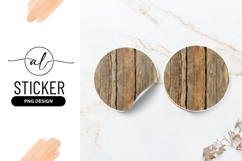 Rustic Wood Texture Close Up Round Sticker Png Product Image 1