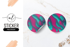 Abstract Pink Turquoise Swirl Round Sticker Png Product Image 1