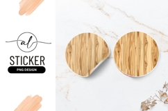 Circular Wooden Texture Round Sticker Png Background Product Image 1
