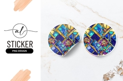 Stained Glass Window Effect Round Sticker Png Product Image 1