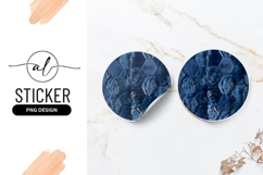 Abstract Blue Hexagon Pattern Round Sticker Png Product Image 1